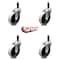 Service Caster 4 Inch Thermoplastic Rubber Wheel 1 Inch Expanding Stem Caster SCC, 4PK SCC-EX05S410-TPRS-1-4 - alternate 3